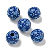 Printed Wood European Beads WOOD-G022-15A-1