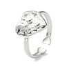 Heart with Star 304 Stainless Steel Cuff Ring Findings STAS-P334-03P-1