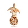 Golden Plated Brass Hollow Round Cage Pendants KK-J249-05G-1