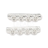 Brass Micro Pave Clear Cubic Zirconia Spacer Bars KK-Z139-11S-02-1
