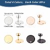 SUNNYCLUE 32Pcs 4 Colors 304 Stainless Steel Stud Earring Findings STAS-SC0004-33-2