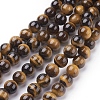 Natural Tiger Eye Beads Strands X-G-C076-8mm-1B-1