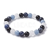 Natural Mixed Gemstone Round Beaded Stretch Bracelets for Women BJEW-JB10086-02-1