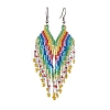 Boho 304 Stainless Steel with Glass Dangle Stud Earring EJEW-MZ00177-1