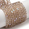 Electroplate Transparent Glass Beads Strands EGLA-A035-T4mm-L22-1