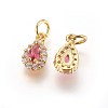Brass Cubic Zirconia Charms LS-KK-E772-14A-G-1