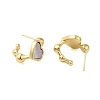 Shell Heart Stud Earrings EJEW-K287-01G-13-2