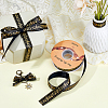 50 Yards Gold Stamping Musical Note Polyester Printed Ribbon OCOR-WH0091-34A-6