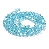 Transparent Electroplate Glass Beads Strands GLAA-F029-4mm-A20-2