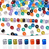 1200Pcs 10 Colors Transparent Plastic Beads KY-YW0001-83-3