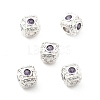 Brass Micro Pave Cubic Zirconia Beads KK-R216-17P-02-1