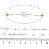 Natural Dyed Jade & 304 Stainless Steel Beads Link Chains CHS-K021-08B-01-3