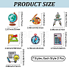 14Pcs 7 Styles Back to School Polyester Clothing Patches PATC-CY0001-54B-2