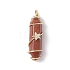 Natural Red Jasper Copper Wire Wrapped Pendants PALLOY-JF02535-04-3