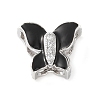Brass Micro Pave Clear Cubic Zirconia Silde Charms KK-C086-02P-03-1