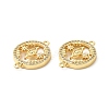Rack Plating Brass Micro Pave Clear Cubic Zirconia Connector Charms KK-D087-03G-3