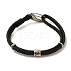 PU Leather Round Cord Multi-strand Bracelets SJEW-K002-07L-1