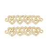 Mother's Day Brass Micro Pave Clear Cubic Zirconia Connector Charm KK-F931-27C-G-1