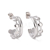 Non-Tarnish 304 Stainless Steel Flat Round Wrap Stud Earrings EJEW-G326-04P-1