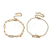 304 Stainless Steel Paperclip Chains & Cable Chain Bracelet Sets AJEW-U005-05E-G-2