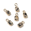 Natural Dalmatian Jasper Rectangle Charms G-Q169-07G-06-1