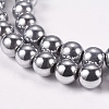 Electroplate Non-magnetic Synthetic Hematite Beads Strands X-G-J169A-8mm-02-3