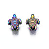 Rack Plating Rainbow Color Alloy Beads PALLOY-S180-343-2