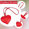 PU Leather Heart Pendant Decorations HJEW-CL0001-12A-6