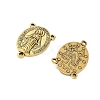 Holy Oval Carved Virgin Mary Tibetan Style Alloy Chandelier Component Links TIBEP-LF0961YKG-AG-LF-2