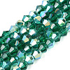 AB Color Plated Transparent Glass Beads Strands GLAA-G127-01-02H-1