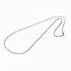 304 Stainless Steel Box Chains Necklaces STAS-O056-A-75-2
