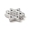Rack Plating Brass Micro Pave Clear Cubic Zirconia Connector Charms KK-K332-37P-2