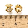 925 Sterling Silver Micro Pave Clear Cubic Zirconia Beads STER-B006-14G-2