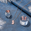 ANATTASOUL Cat Glass & Plastic Pendant Necklaces & Stud Earrings & Finger Rings SJEW-AN0001-52-7