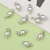 Platinum Plated 925 Sterling Silver Round Box Clasps H356-6mm-P-5