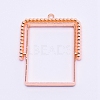 Alloy Open Back Bezel Pendants PALLOY-WH0071-59RG-RS-1