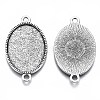 Tibetan Style Oval Alloy Cabochon Connector Settings LS-TIBE-Q038-002B-AS-RS-1