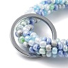 Glass Beaded Bracelet Wrist Keychain AJEW-Z018-01F-2