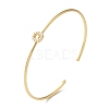 Rack Plating Brass Micro Pave Clear Cubic Zirconia Letter Open Cuff Bangles BJEW-A018-01G-O-1