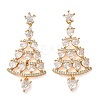 Brass Micro Pave Cubic Zirconia Stud Earrings EJEW-H103-23G-1
