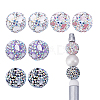 8Pcs 4 Colors Polymer Clay Rhinestone Beads RGLA-UN0001-01-1