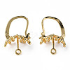 Brass Hoop Earring Findings with Latch Back Closure KK-N233-375-3