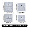 AHADERMAKER 12Pcs 4 Styles Portable Felt Card Cover Bag ABAG-GA0001-21B-3