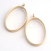 Matte Style Rack Plating Alloy Oval Open Back Bezel Pendants PALLOY-S047-26C-FF-1