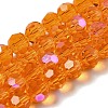 Electroplate Transparent Glass Beads Strands EGLA-A035-T8mm-L05-1