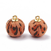 Handmade Cloth Fabric Covered Pendants WOVE-N006-21B-1