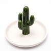 Porcelain Cactus Ring Holder DJEW-WH0007-23-1