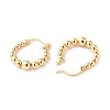 Brass Rotating Round Beaded Hoop Earrings EJEW-G333-11G-2