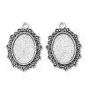 Vintage Tibetan Style Alloy Flower Pendant Cabochon Bezel Settings X-TIBEP-O006-03AS-3