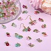 50Pcs 5 Colors Transparent Acrylic & Glass Pendants PALLOY-YW00071-4